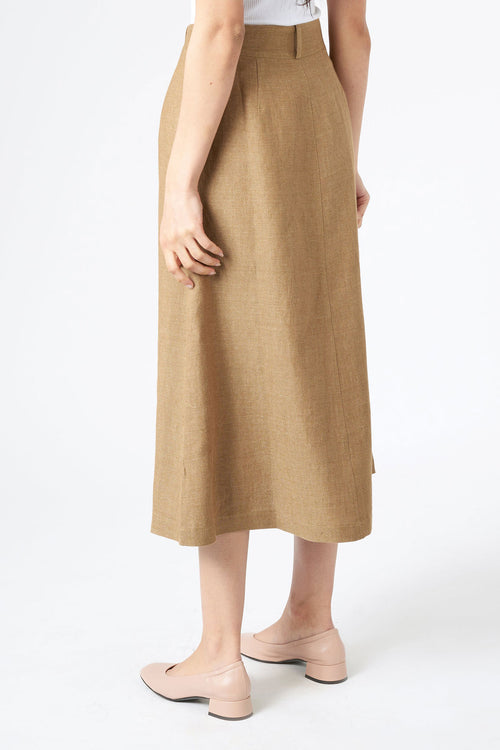 Linen and Cotton Flared Skirt