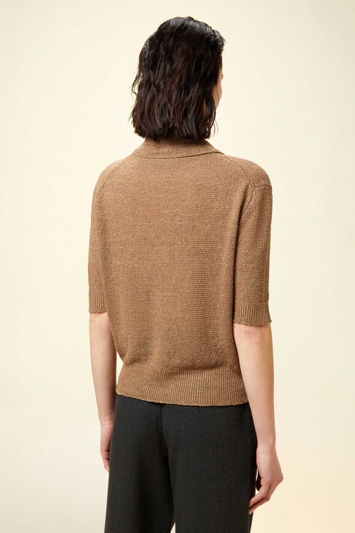 Linen and Cotton Polo Sweater