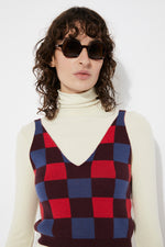 Mussol Checkered Cotton Top