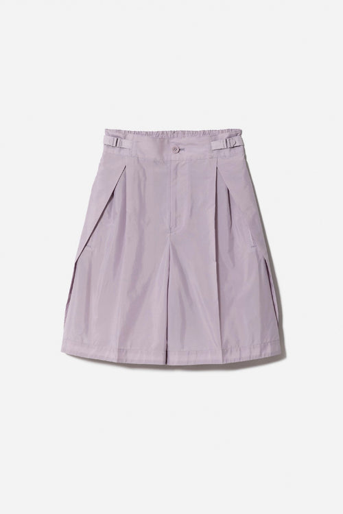 Three Tuck Cotton-Blended Shorts