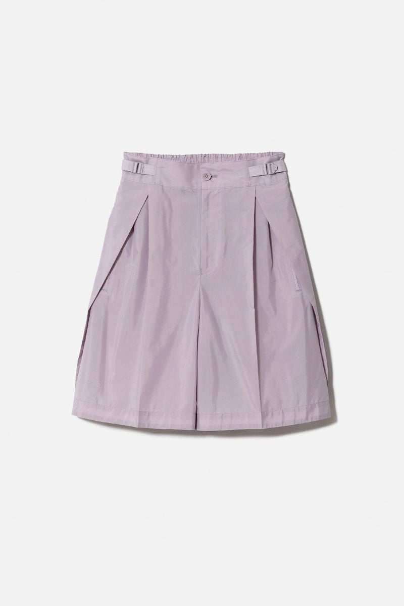 Three Tuck Cotton-Blended Shorts