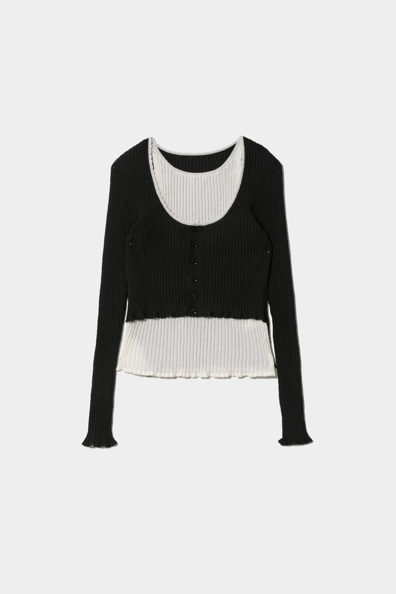 Side C Cotton Knit Cardigan