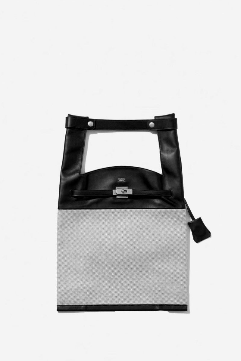 XL Market Leather & Canvas Tote Bag