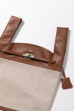 XL Market Leather & Canvas Tote Bag