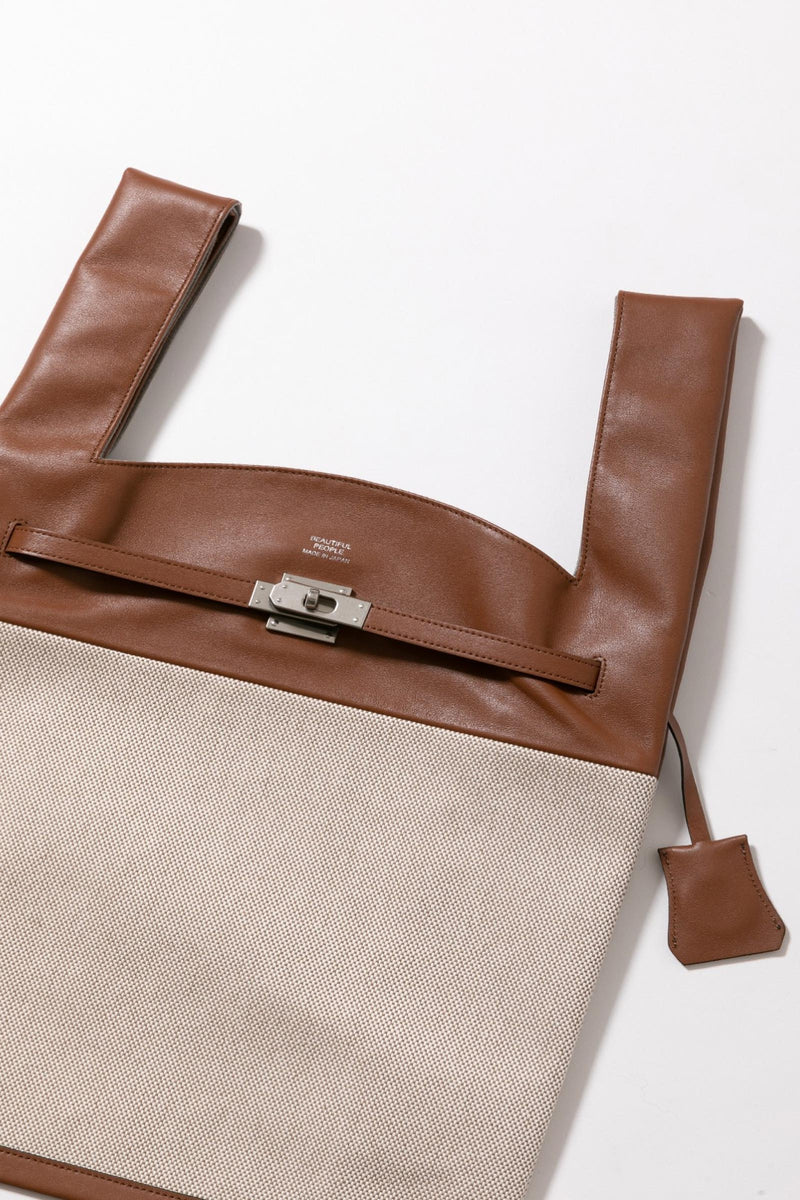 XL Market Leather & Canvas Tote Bag