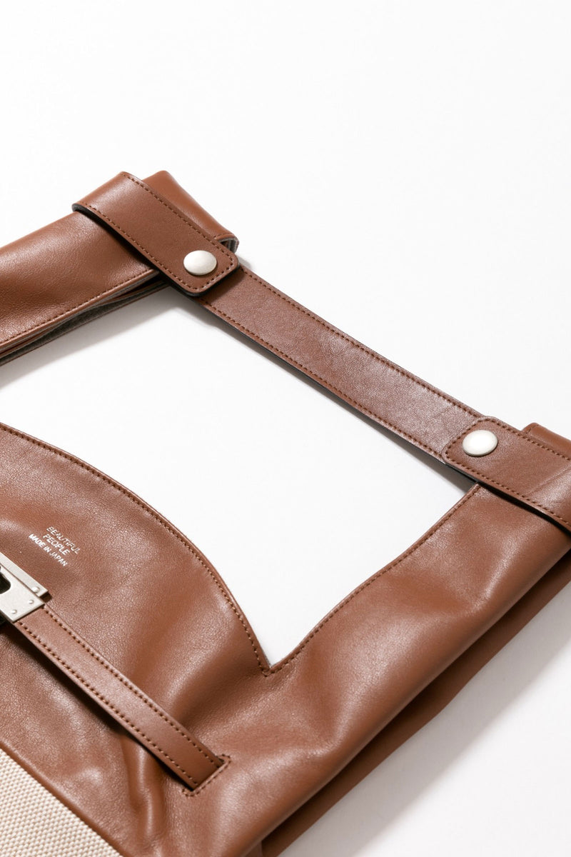 XL Market Leather & Canvas Tote Bag
