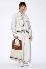 XL Market Leather & Canvas Tote Bag