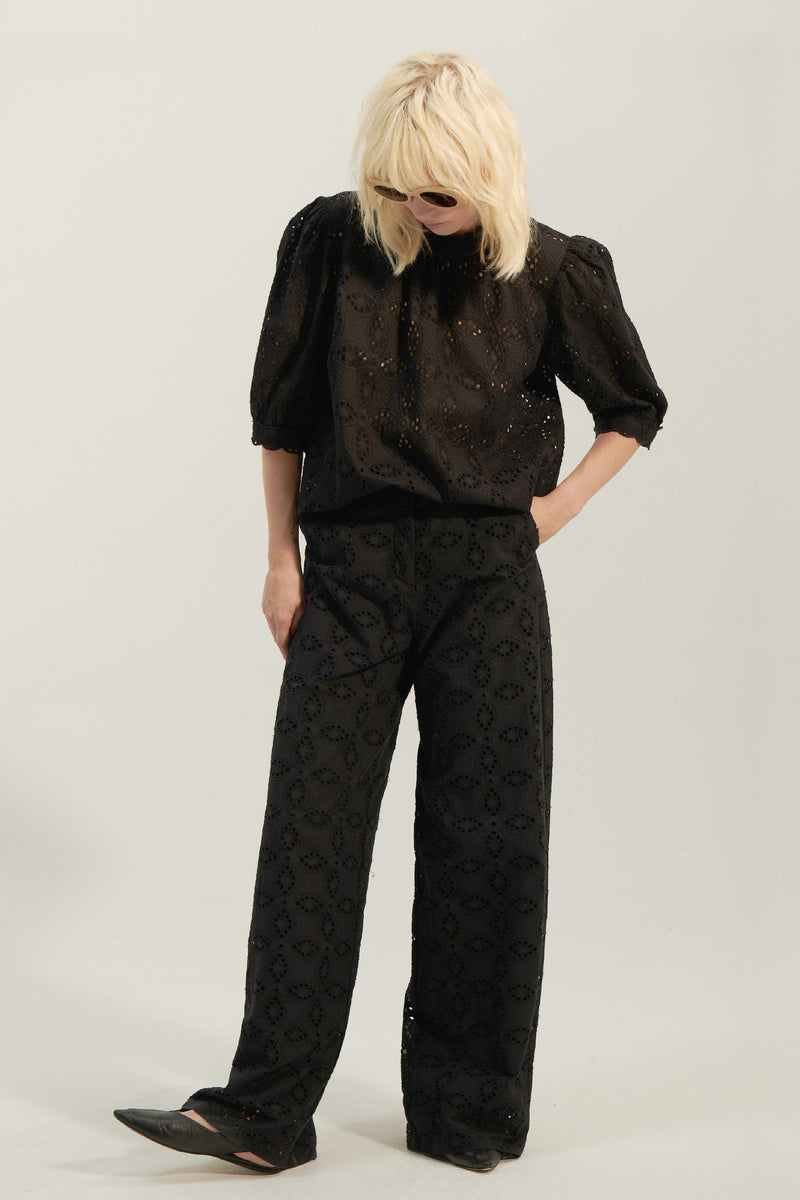 Sicile Cotton Embroidery Trousers