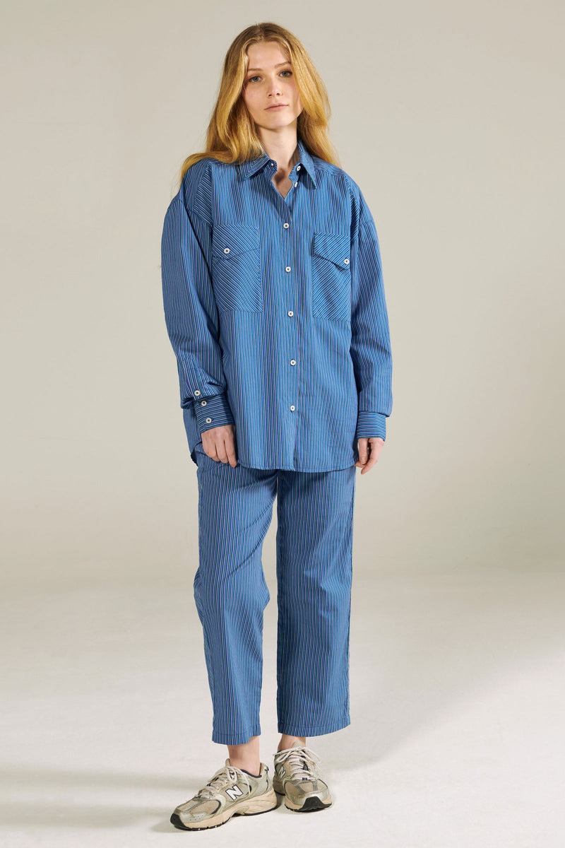 Bonita Striped Cotton Trousers