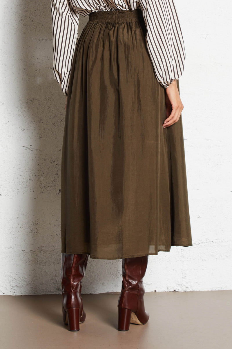 Claude Silk Midi Skirt