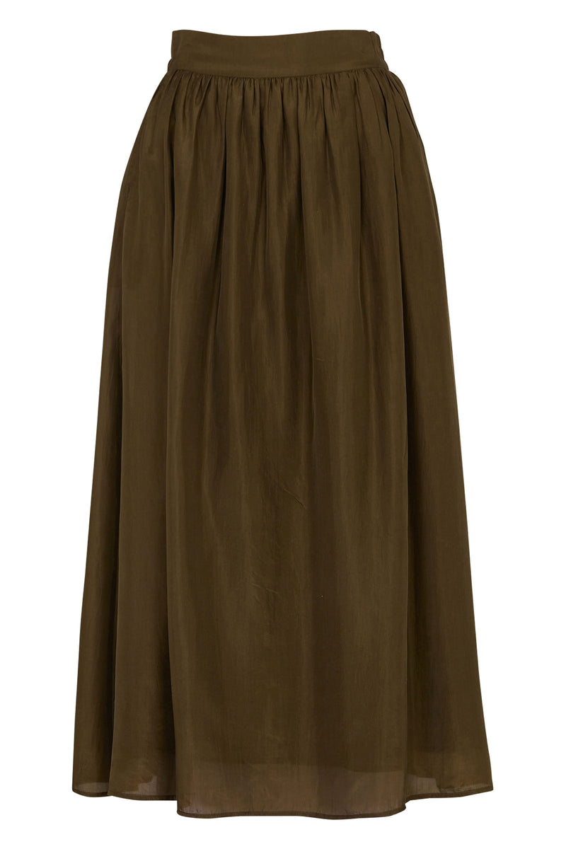 Claude Silk Midi Skirt