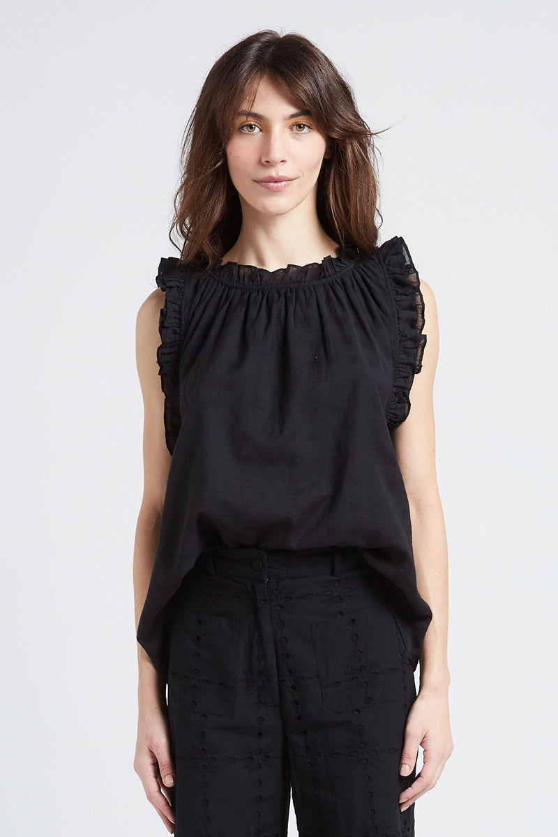 Inez Cotton-Blended Top