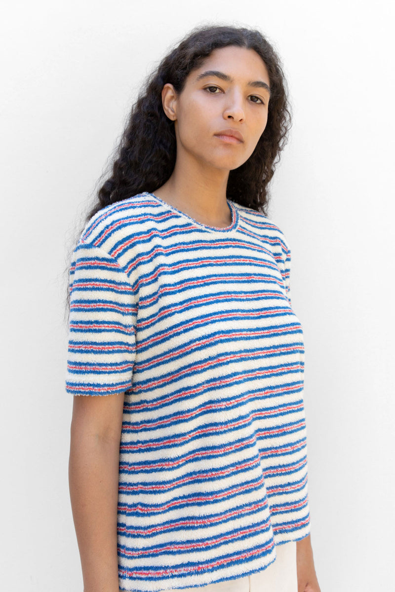 Striped Cotton-Blended Terry Tee