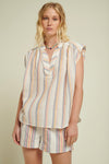 Striped Cotton-Blended Top