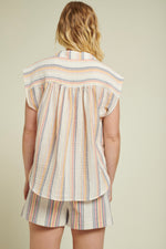 Striped Cotton-Blended Top