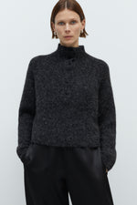 Baby Alpaca-Blended Polo Sweater