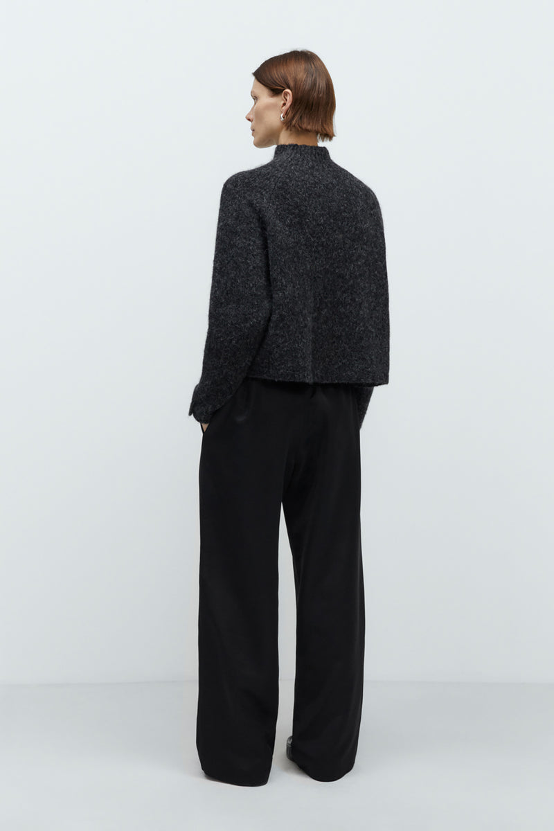 Baby Alpaca-Blended Polo Sweater