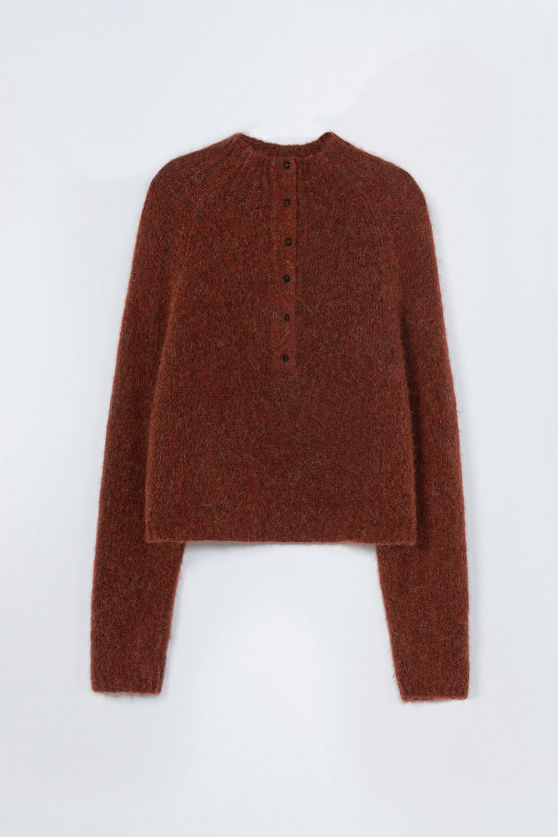 Baby Alpaca-Blended Polo Sweater