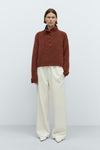 Baby Alpaca-Blended Polo Sweater