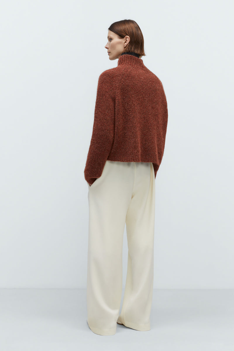 Baby Alpaca-Blended Polo Sweater
