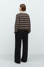 Merino Wool Striped Polo Sweater
