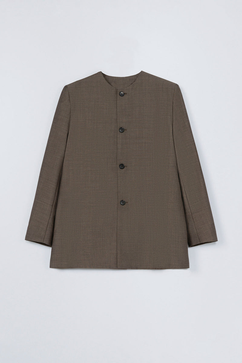 Round Neck Mohair Blazer