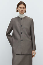 Round Neck Mohair Blazer