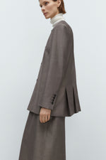 Round Neck Mohair Blazer