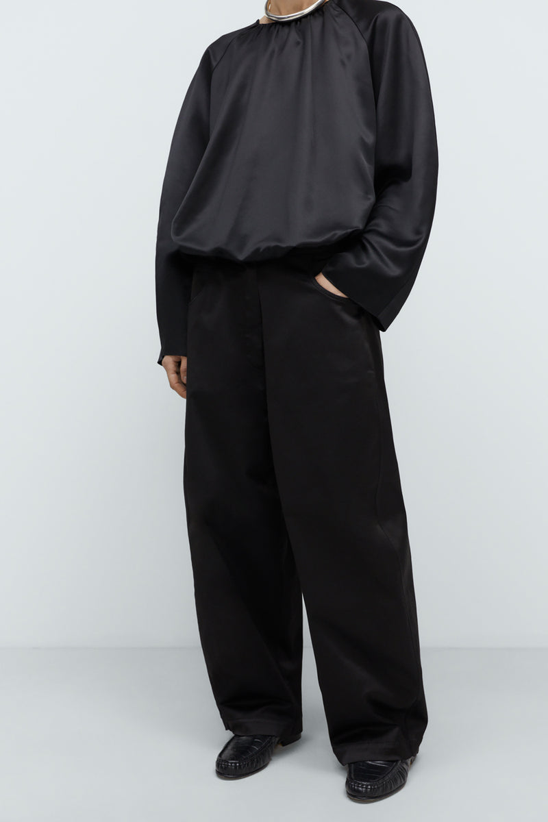 Satin Curved Pants