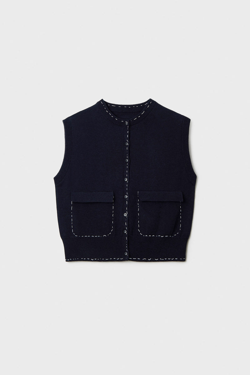 Merino Wool Stitched Waistcoat