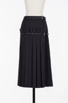 Wool Pleated Wrap Midi Dkirt