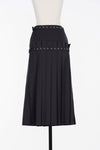 Wool Pleated Wrap Midi Dkirt