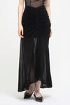 Velvet Tulle Gathered Skirt