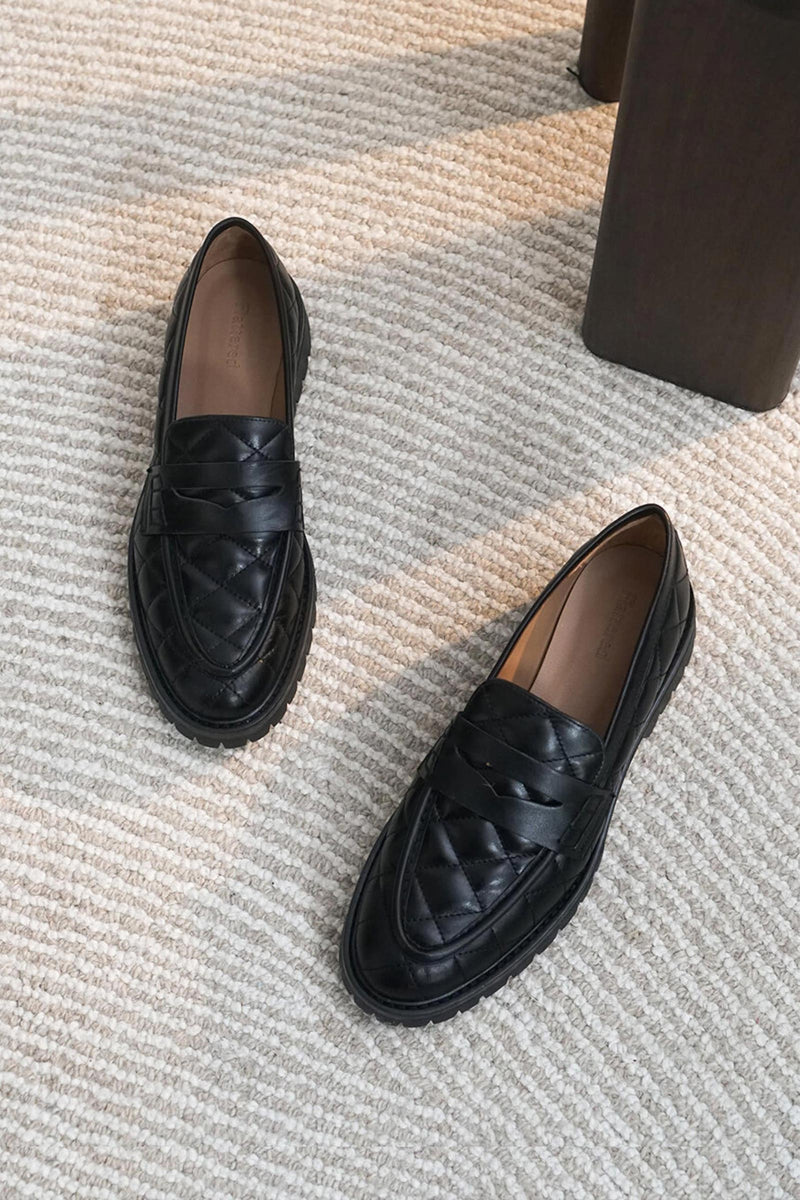 Signe Quilted Leather Loafers