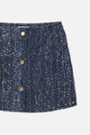 Denim Boucle Mini Skirt