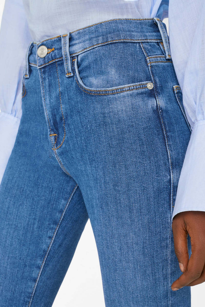 FRAME Le Pixie High Flare Jeans in Blue