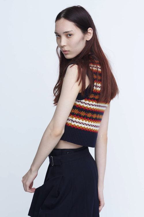 Fairisle Tight Fit Wool Vest