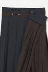 Wool Wrap Pleats Skirt