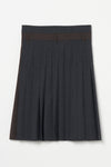 Wool Wrap Pleats Skirt