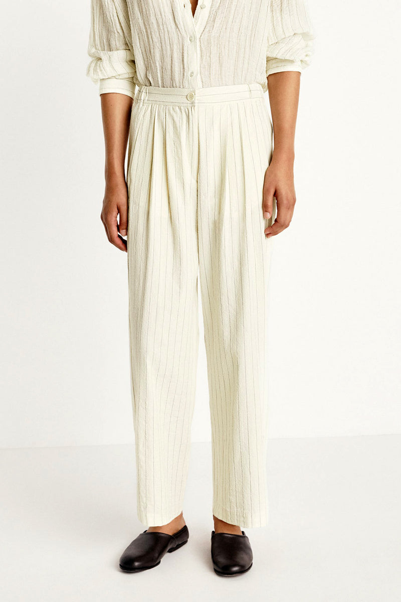 Caragol Pinstripe Cotton Trousers
