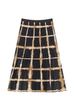 Charming Check-Print Pleated Skirt