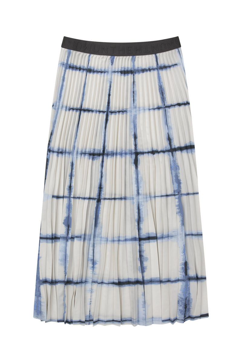 Charming Check-Print Pleated Skirt