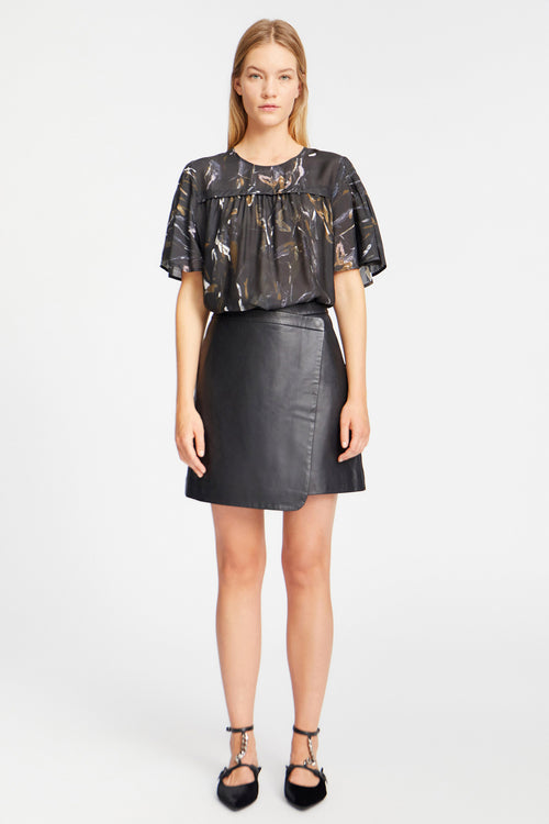 Pezi Printed Silk-Blended Top