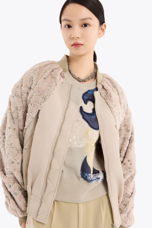 Camouflage Embroidered Military Blouson