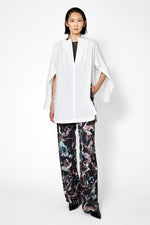 Slit Skipper Cotton Shirt