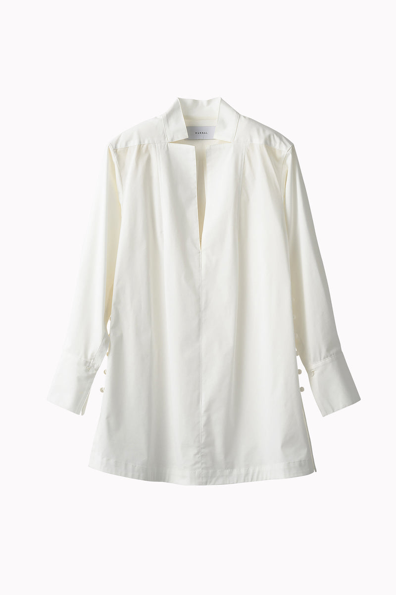 Slit Skipper Cotton Shirt