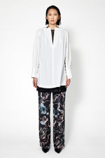 Slit Skipper Cotton Shirt
