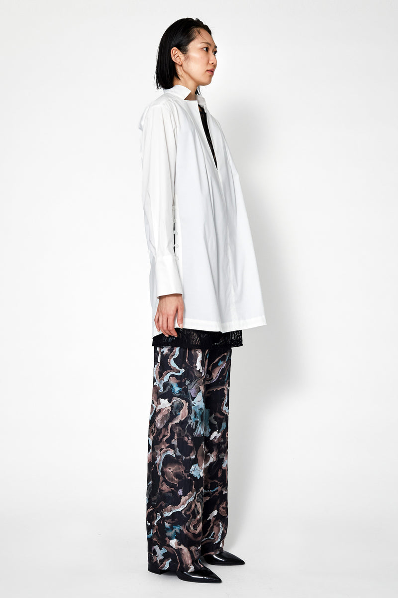 Slit Skipper Cotton Shirt