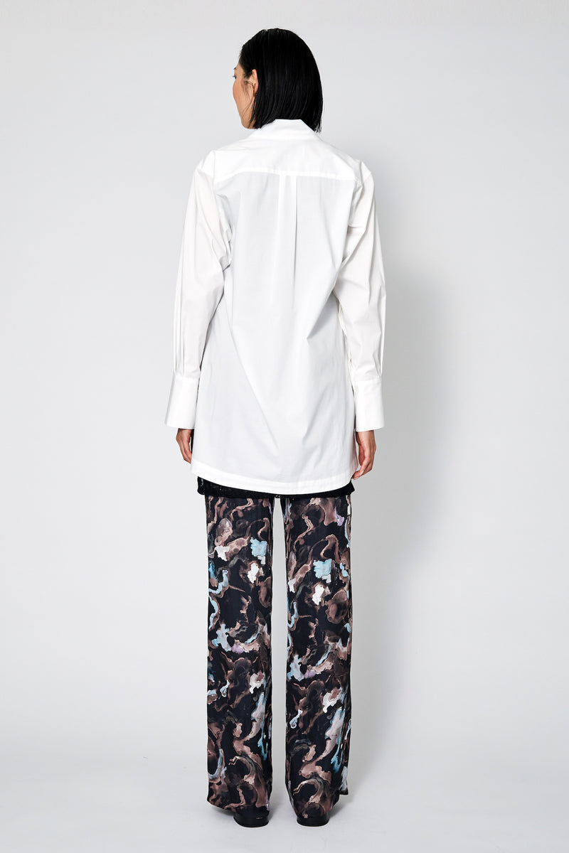 Slit Skipper Cotton Shirt