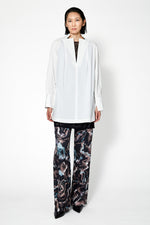 Slit Skipper Cotton Shirt